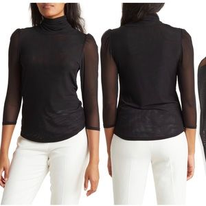 T Tahari Mesh Turtleneck